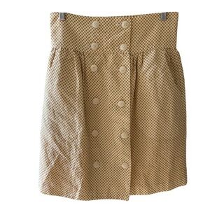 Tan Knee-Length Bubble Polka Dot Skirt for Casual Wear Linen NWT